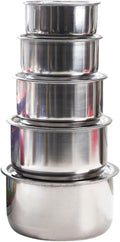 5Pcs Stainless Steel Sauce Pots with Lid Professional Cooking Tools Cookware Kitchen Accessories Kitchenware Stew Pot Set Style B