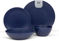 Larder &amp Vine Ceramic Stoneware Dinnerware 16-Piece Set 4 Place Settings (Indigo)
