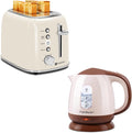 Aigostar Toaster 2 Slice Retro Extra-Wide Slot Toasters and Small Electric Kettle 1L Portable Electric Tea Kettle 1100W