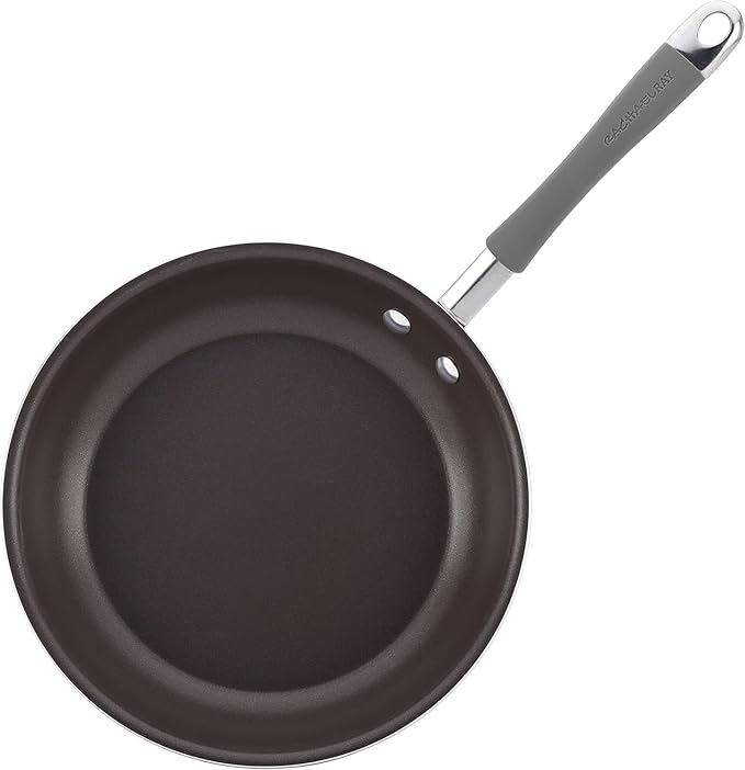Rachael Ray - 16802 Rachael Ray Cucina Nonstick Cookware Pots and Pans Set 12 Piece Sea Salt Gray