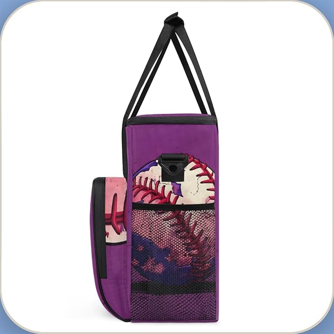 Sport Baseball Coffee Maker Carrying Bag Graffiti Baseball Travel Storage Bag Compatible with K-Mini or K-Mini Plus Single Serve Coffee Brewer Carrying Case with Multiple Pockets &amp Shoulder Stra