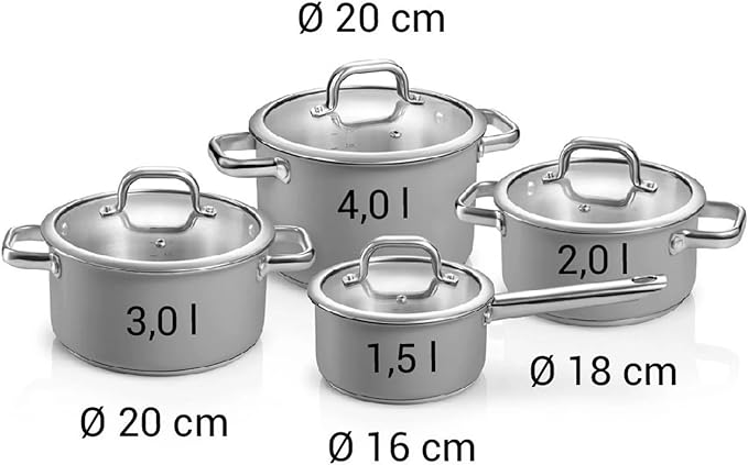 Tescoma Delight Taupe Saucepan Set of 8
