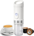 Portable Electric Machine 250mL Singlecup Coffee Maker Connects to Coffee/Powder/multicapsule Brewing 20Bar Highpressure Extraction 9600mAh Rechargeable (White)