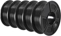 US. 3D Filament PETG/EASY ABS/TPU/ASA for Filamnet 1.75mm 5Roll 1KG(TPU 0.5KG/Roll) 3D Printer Filament for 3D Printer(PETG Black 5 Roll)