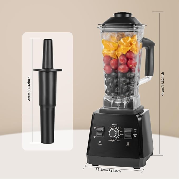 Professional Blender 2400W High Speed Countertop Blender with 68oz / 2L BPA-Free Jar 25000 RPM Powerful Smoothie Blender for Ice Crushing Frozen Fruit &amp Kitchen Use