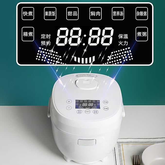 Rice Cooker Steamer 2L Large Capacity 12H Reservation Time Ceramic Non-Stick Liner For Family Dormitory 1~3 People cooker rice