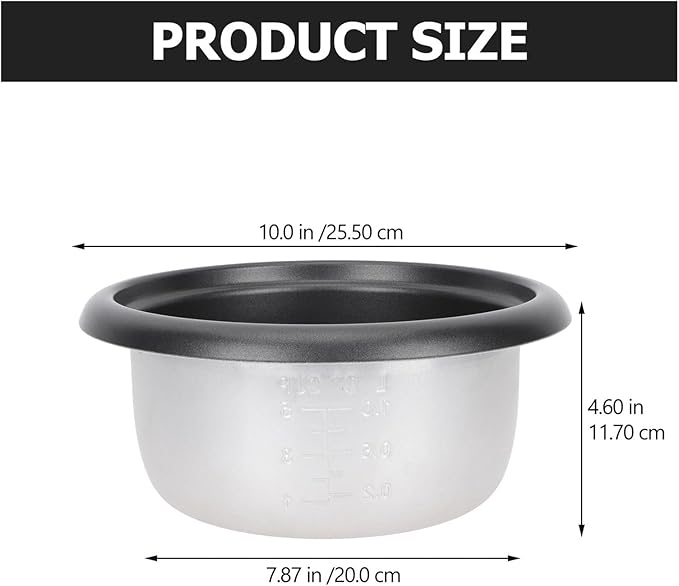 Compatible For Non Stick Rice Cooker Liner Alloy Material Electric Accessories Cooking Pot Inner Kitchen Cookware Parts(25.5x20cm)