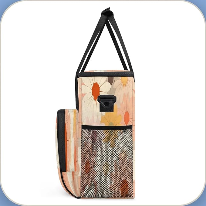 Daisy Flower Abstract Coffee Maker Travel Bag for K-Mini or K-Mini Plus Single Serve Coffee Brewer Portable Storage Tote Case for Tarvel