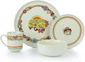 Everything Kitchens Modern Flat 16-Piece Dinnerware Set | Peace &amp Love (16-Piece Dinnerware Set)