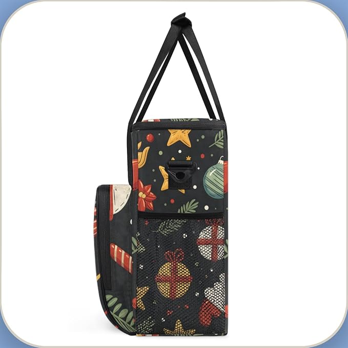 Christmas Festivals Coffee Maker Carrying Bag Gothic Tree Travel Storage Bag Compatible with K-Mini or K-Mini Plus Single Serve Coffee Brewer Carrying Case with Multiple Pockets &amp Shoulder Strap