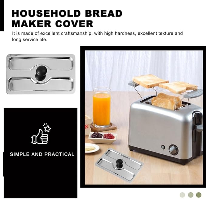UPKOCH 2pcs Professional Toaster Upper Lid Stainless Steel Cover for Bread Maker Toaster Protector Practical Accessory for Kitchen Use