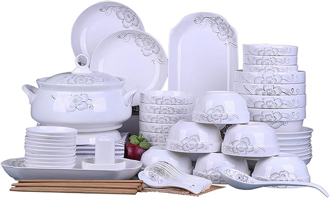 Dinnerware Sets Dish SetCeramic Tableware SetEuropean Style 108-piece Personalized Kitchen Plate and Bowl Set