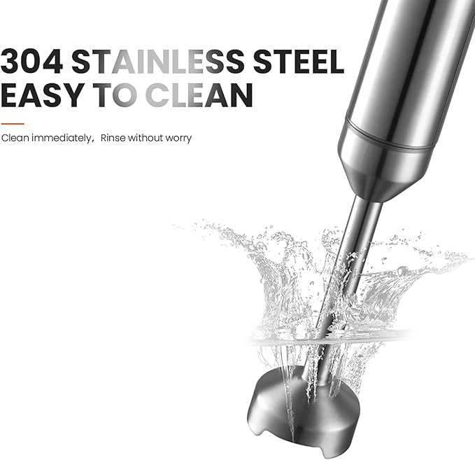 Handheld Stick Blender Electric Stick Immersion Mixer with Whisk &amp Food Chopper Powerful 1000W Motor and 304 Stainless Steel Blade Delicately Mixing for Making Smoothies Soups Juices