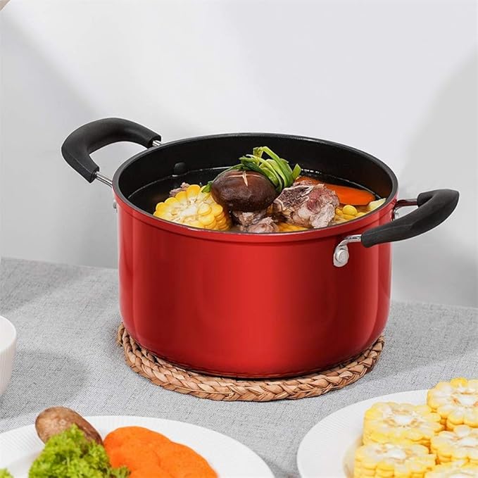 Cookware SetKitchen Frying Pan Soup Pot Woks SetConvenient WashingCompatible with All Kinds of Stovetops