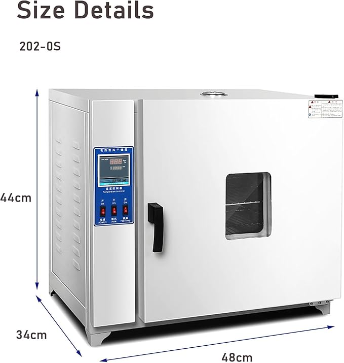 Laboratory/Industrial Thermostatic Blast Drying Oven 600W Drying Oven 220V/RT+5-300°C 156L Laboratory Drying Oven202-0S