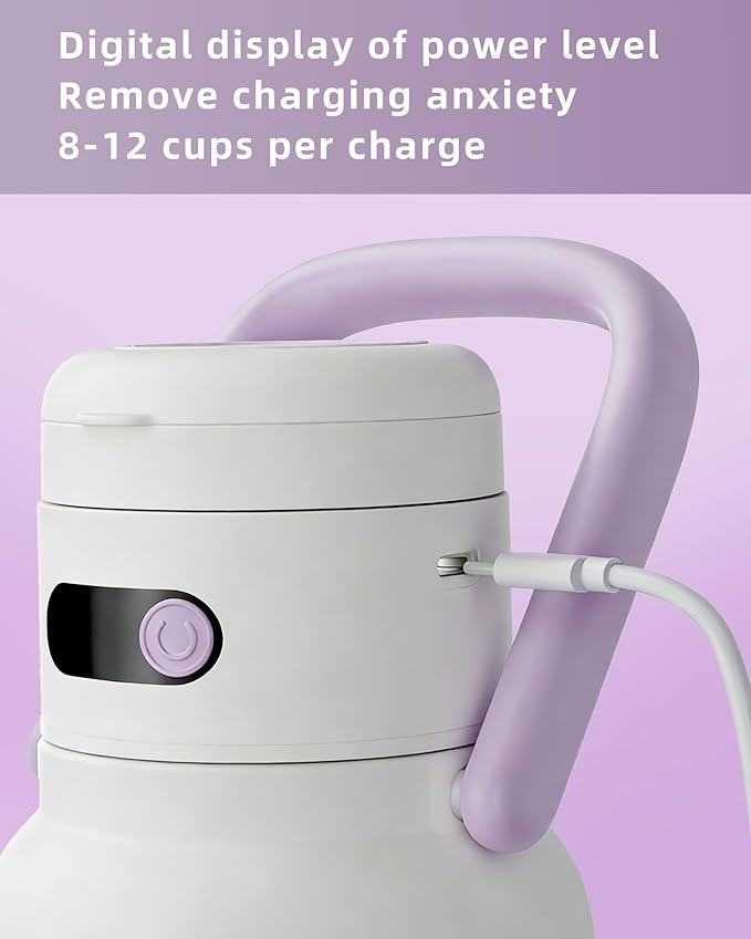 Portable Blender Personal Smoothie &amp Shake Blender 33oz BPA-Free Vessel Leakproof Lid with Sip Spout USB-C Rechargeable Detachable &amp Easy-to-Clean Purple