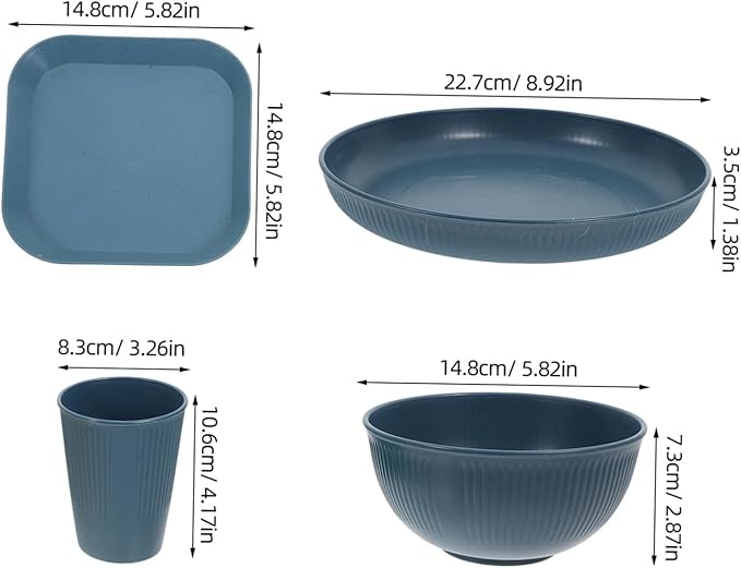 Cabilock Plates and Bowls Correlle Dinnerware Lightweight Rv Dinnerware Set Unbreakable Plates Bowls