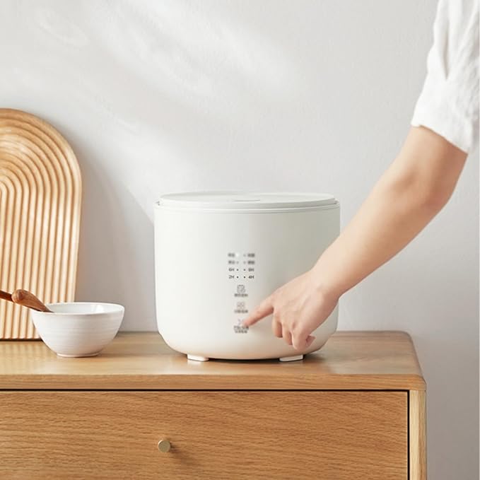 Rice Cooker 2L Small Capacity Ceramic Glaze Sphere Thick Kettle Non-Stick Liner for Family Dormitory for 1~4 People Rice CookerBlack
