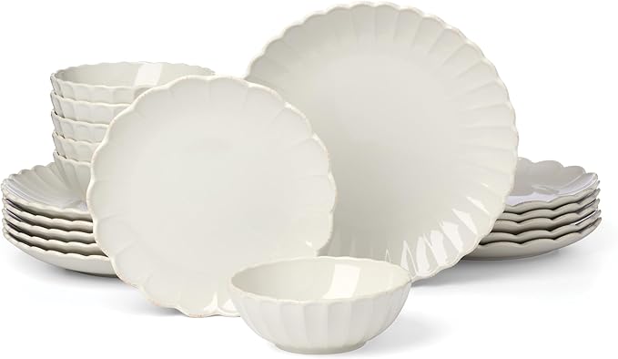 Lenox 899197 French Perle Scallop White 18-Piece Dinnerware Set Service For 6