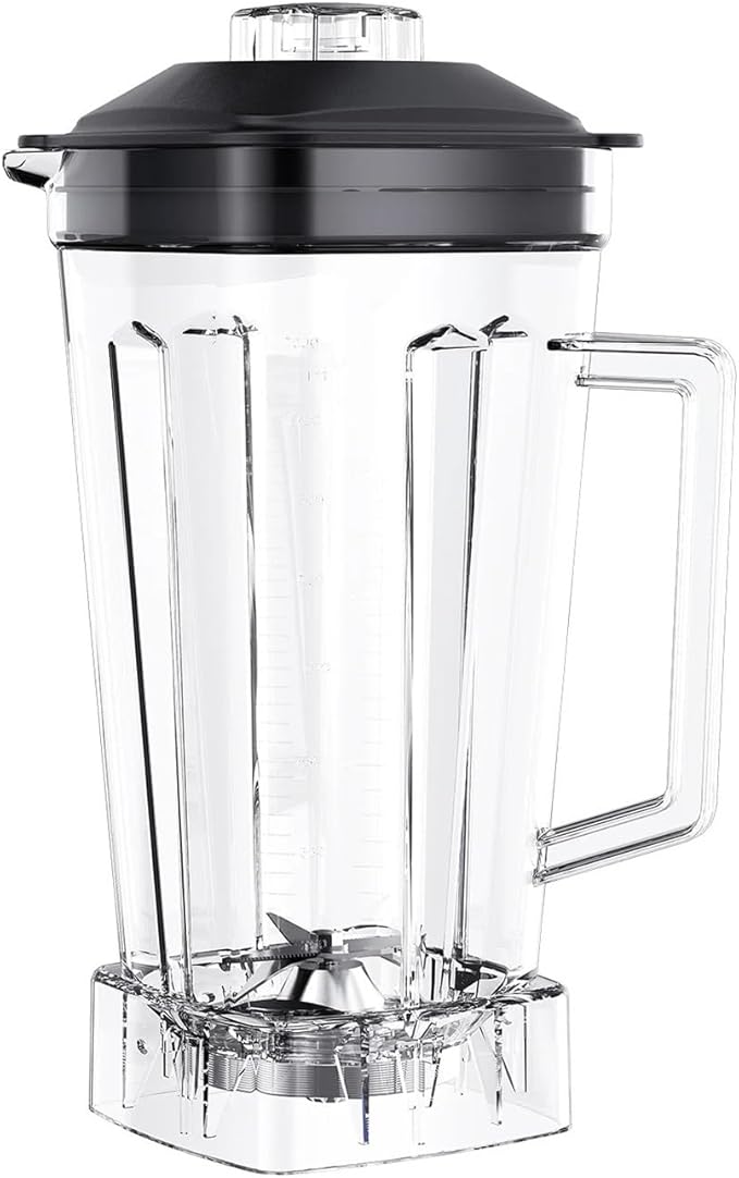 2L Square Container Jar Jug Pitcher Cup Bottom With Serrated Smoothies Blades Lid BPA FREE For Blender Spare Parts Large-Capacity