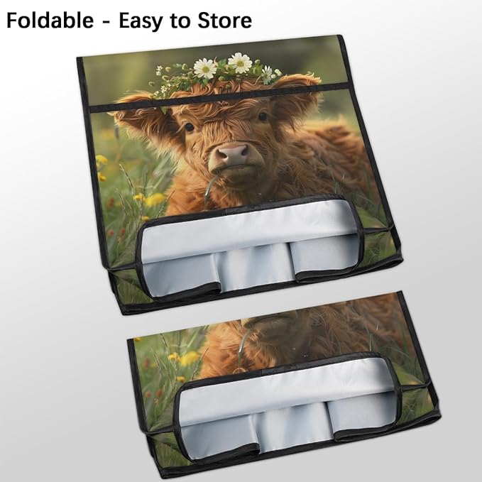 cfpolar Kitchen Aid Mixer Cover Compatible with 6-8 Quarts Animal Highland Cattle Flower Stand Mixer Cover Kitchen Aid Mixers Accessories Appliance Organizer Bag Dust Covers with Zipper Pocket