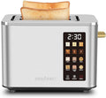2-Slice Toaster with Touch Control 6 Shade Settings &amp 6 Bread Type 900W Removable Crumb Tray Countdown Display Smart Stainless Steel Design Silver