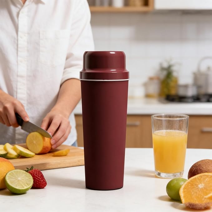 Portable Blender 60W 650ml 304 Stainless Steel Insulated Travel Mini Juicer Cup Fruit Mixer 21000RPM with 20 Blades for Smoothies Protein Shakes Ice Crushing Red