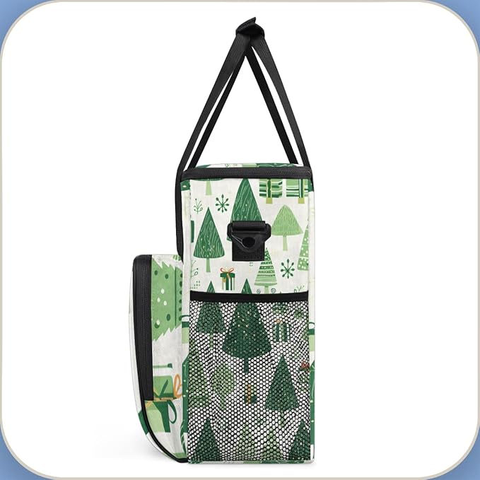 Xmas Tree Coffee Maker Carrying Bag Modern Tree Portable Travel Storage Tote Bag Compatible with K-Mini or K-Mini Plus Single Serve Coffee Brewer Carrying Case with Multiple Pockets &amp Shoulder S