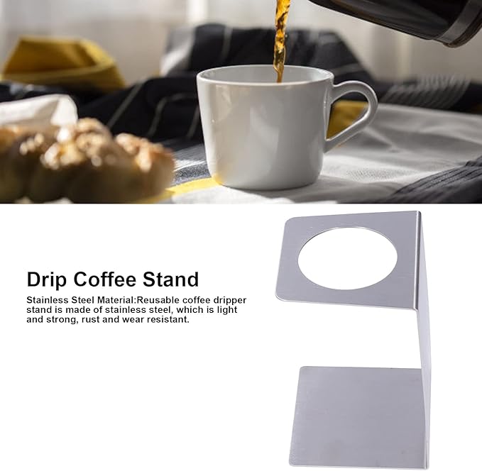 Drip Coffee Stand Pour Over Coffee Maker Coffee Dripper Holder for Coffee Connoisseurs Coffee Lovers for Best Coffee Experience(Brushed Stainless Steel Color)