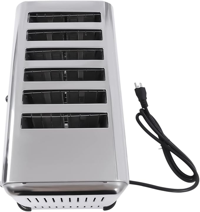 Commercial Toaster 6-slice Toaster Bread Baking Machine Breakfasts Machine for Home and Commercial Use 110V 1680W