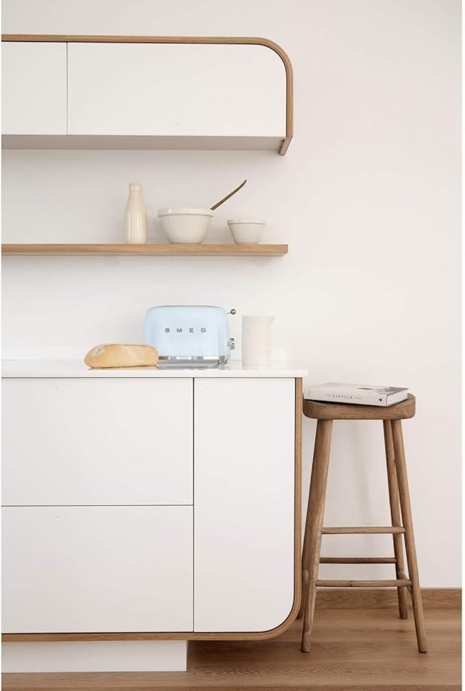 Smeg Retro 2 Slice Toaster with Removable Crumb Tray Pastel Blue (Renewed)