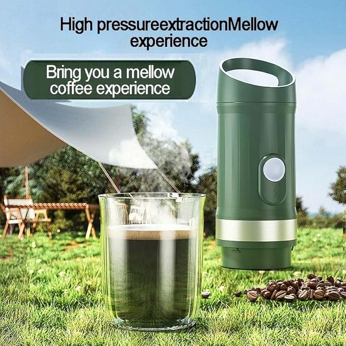 Portable Espresso Machine 20Bar Wireless Heating Mini Coffee Maker 9600mAh Rechargeable Battery Compatible with Capsules &amp Ground Coffee for Travel Camping Home Use