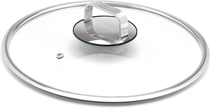 LIVWELL DiamondClad 10-Inch Tempered Glass Lid for the Hybrid Cookware Set - Home and Kitchen Gift - For Hybrid Stainless Steel Sauté Pan Wok Skillet and Frying Pan Lid - Dishwasher Safe PFOA-Free