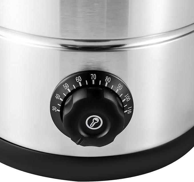 Large Commercial Coffee Urn Percolate Coffee Maker with Temperature Control and DisplayPremium Stainless Steel Hot Water Dispenser for Commercial and Party1400W (25L) Silver Black