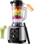 Commercial Blender 2200W 2.95 HP Professional Blender with Quiet PC Sound Enclosure 140 Oz / 4L Large Heavy Duty Blenders with 9 Speeds Timer Self-Cleaning 5 Presets For Shake and Smoothie