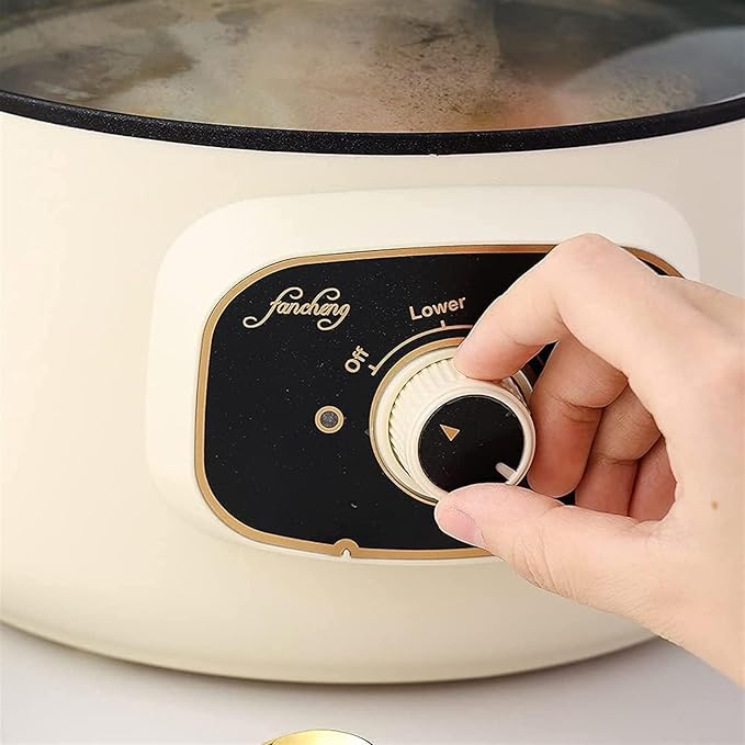 Rice Cooker - 110V Electric Skillet Rice Cooker With Steamer Basket Multi-Functional Rice Cooker Food Steamer Nonstick Personal Hot Pot With Lid Home Steam Simmer Stir Fry Griddle(26cm(3.5L))