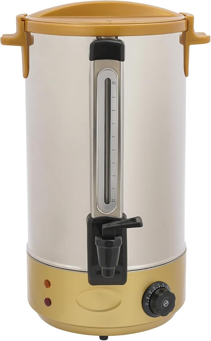 Commercial Coffee Maker Stainless Steel Beverage Dispenser Quick Brewing Coffee Urn for Coffee &amp Hot Tea Cold Milk Water (Gold 28L)