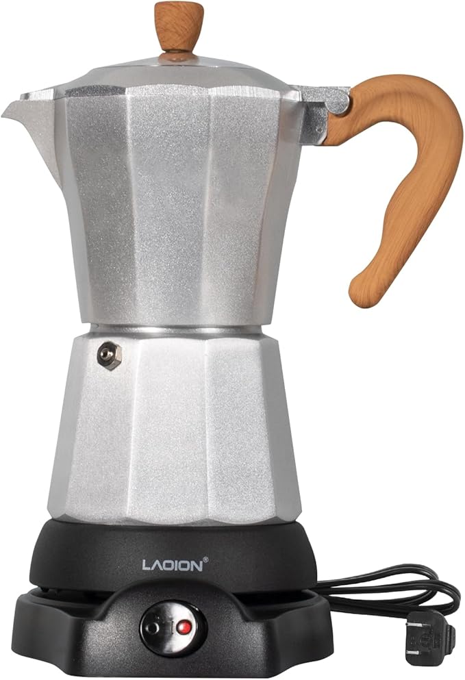 Cafeteras Electricas Modernas6 Cup Portable Espresso Maker300ml Moka Pot with Detachable Base &amp Overheat Protection Great for HomeOffice or Travel a Thoughtful Gift for Coffee Lovers