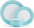 Pfaltzgraff Grayson Teal 12 Piece Dinnerware Set Service for 4