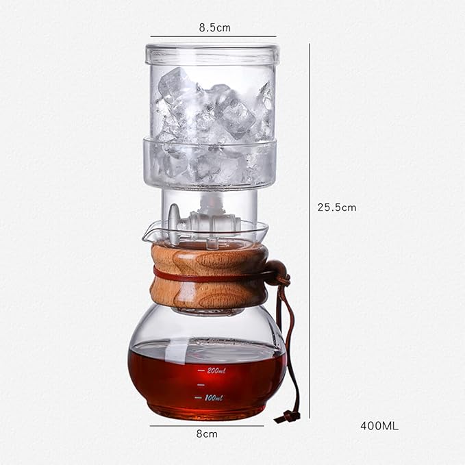 Ice Drip Coffee Pot Glass Coffee Maker Regulatable Dripper Filter Cold Brew Pots Percolators Espresso Coffee Summer Hand Punch Tool 400ML