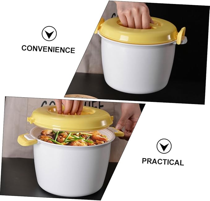 Healifty 2pcs Insulated Rice Cooker Set Cup Microwave Steamer Pot Portable Home Supply