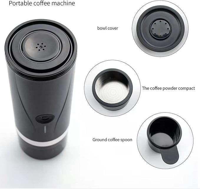 Portable Coffee Maker Electric Heating Machine USB Charging Large Capacity Batteryfor For Camping Hiking Travel 12V 24V Easy To Use For Coffee Lover