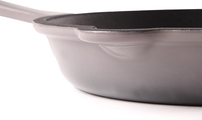BergHOFF 3Pc Neo Enameled Cast Iron Cookware Set 3qt. Dutch Oven Matching Lid Fry Pan 10 Inches Oven Safe Up To 400°F Oyster