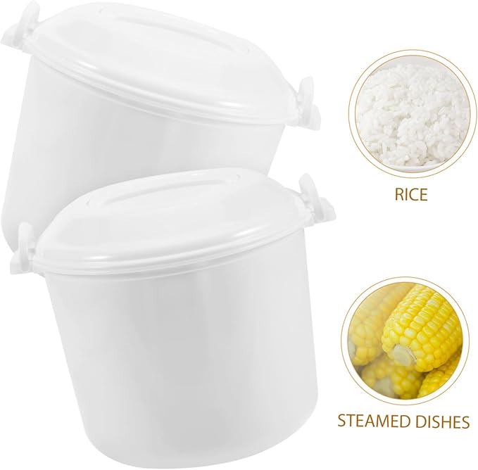 Microwave Rice Cooker with Lid Portable Multifunctional Steamer Tray Plastic Container for Healthy Cooking and Convenient Meal Prep at Home