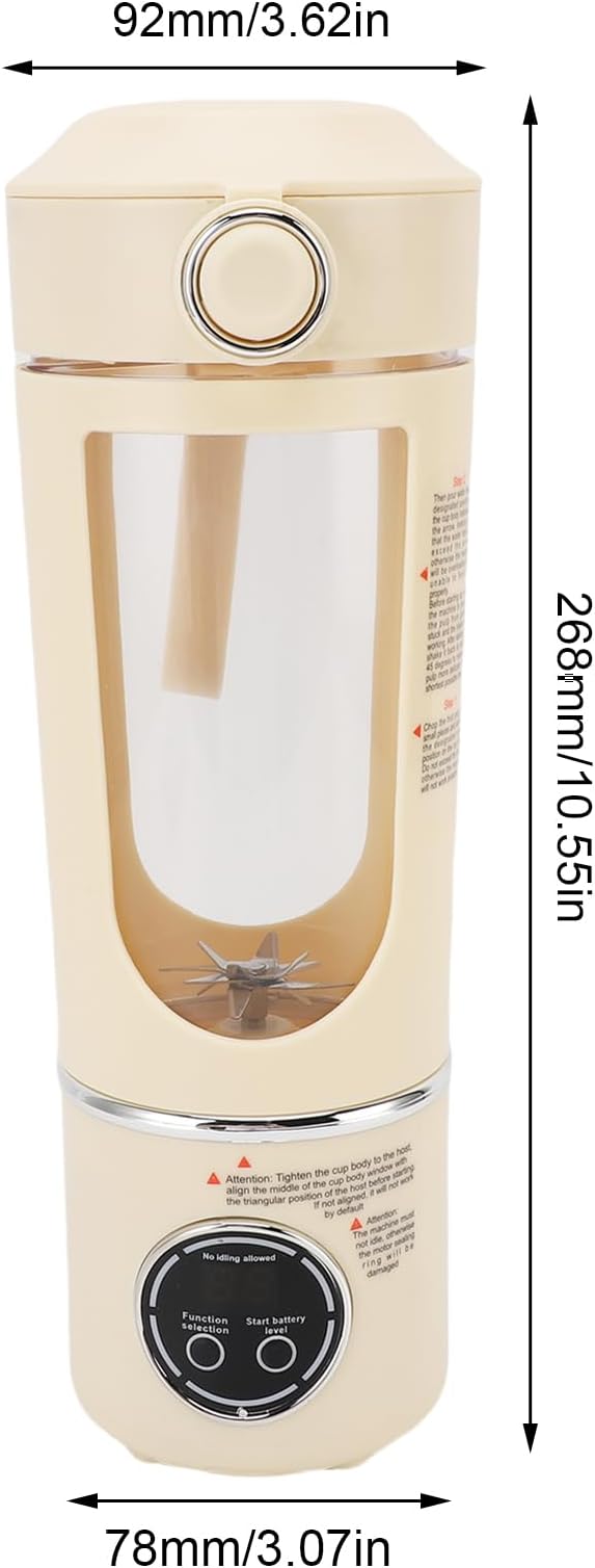 Portable Blender with Magnetic Induction Technology 1500mAh for Shakes Juices Smoothies Dishwasher Safe Compact Design for Home Office Gym Travel (Beige)