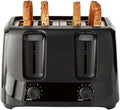 BoVano 4-Slice Toaster Black with 6 Shade Settings and Removable Crumb Tray