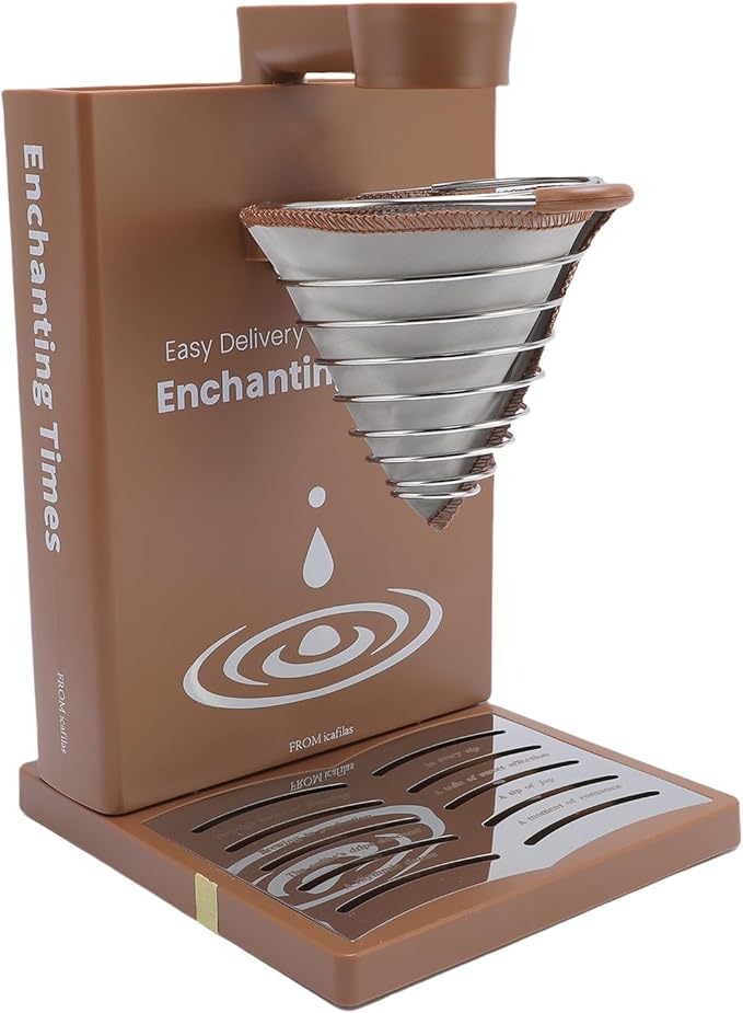 Foldable Pour Over Coffee Machine Electric Detachable Drip Coffee Maker with Stable Heating System for Home Travel Office 7 Holes Book Shaped Brewer for Flavorful Extraction