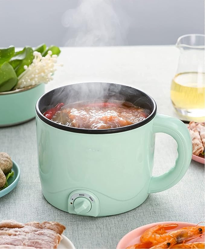 1.5L Multifunctional Rice Cooker Mini Electric Hot Pot For Home Or Student Dormitory Rice Cooking Noodle Cooking (White)