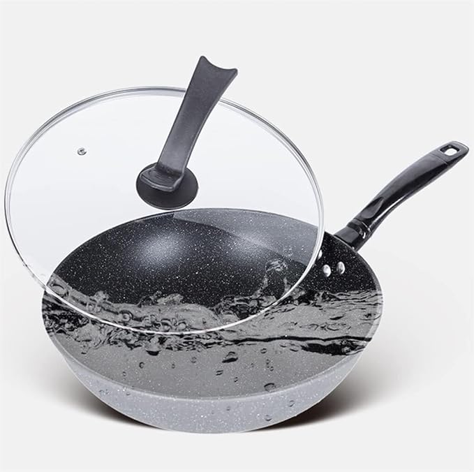Non-Stick Cookware Set Soup Pot Frying Pans &amp Milk Pans Aluminum Alloy Visible Lid Anti-Scalding Handle Easy to Clean