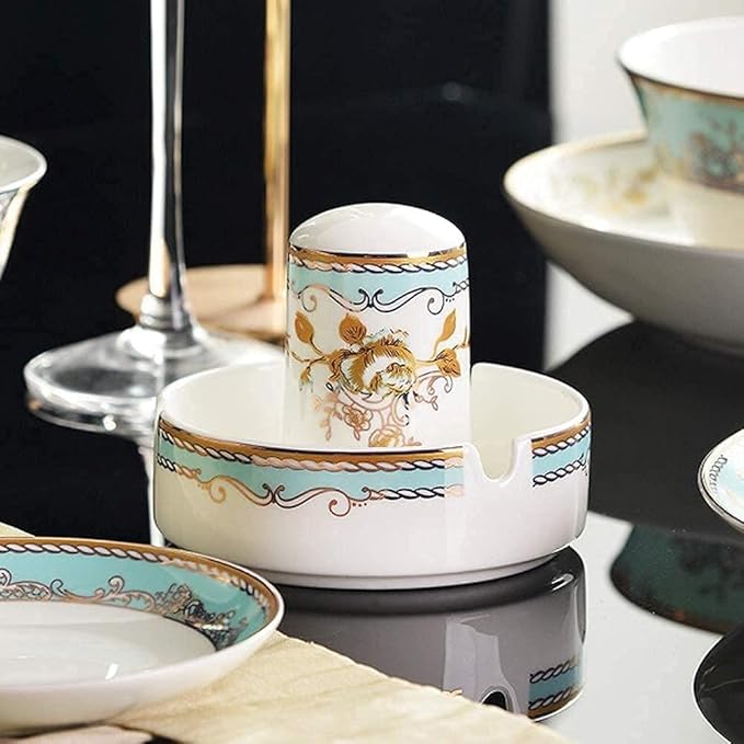 Elegant Dinnerware Set Dinner Plates Bowls Set Dinnerware Sets Porcelain Bone China Dish Sets Bowls/Dessert Plates/Dinner Plates/Pot/Saucers Prime Service For 1056 Pcs
